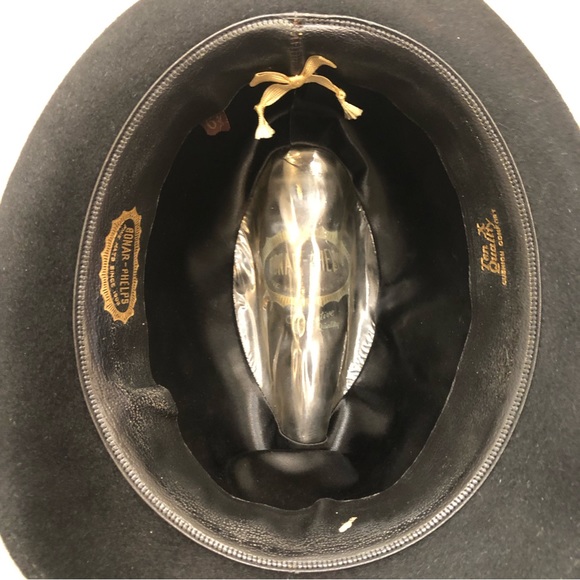 Bonar Phelps black men’s dress hat fedora 10x short brim gray feather elk red - Picture 4 of 14